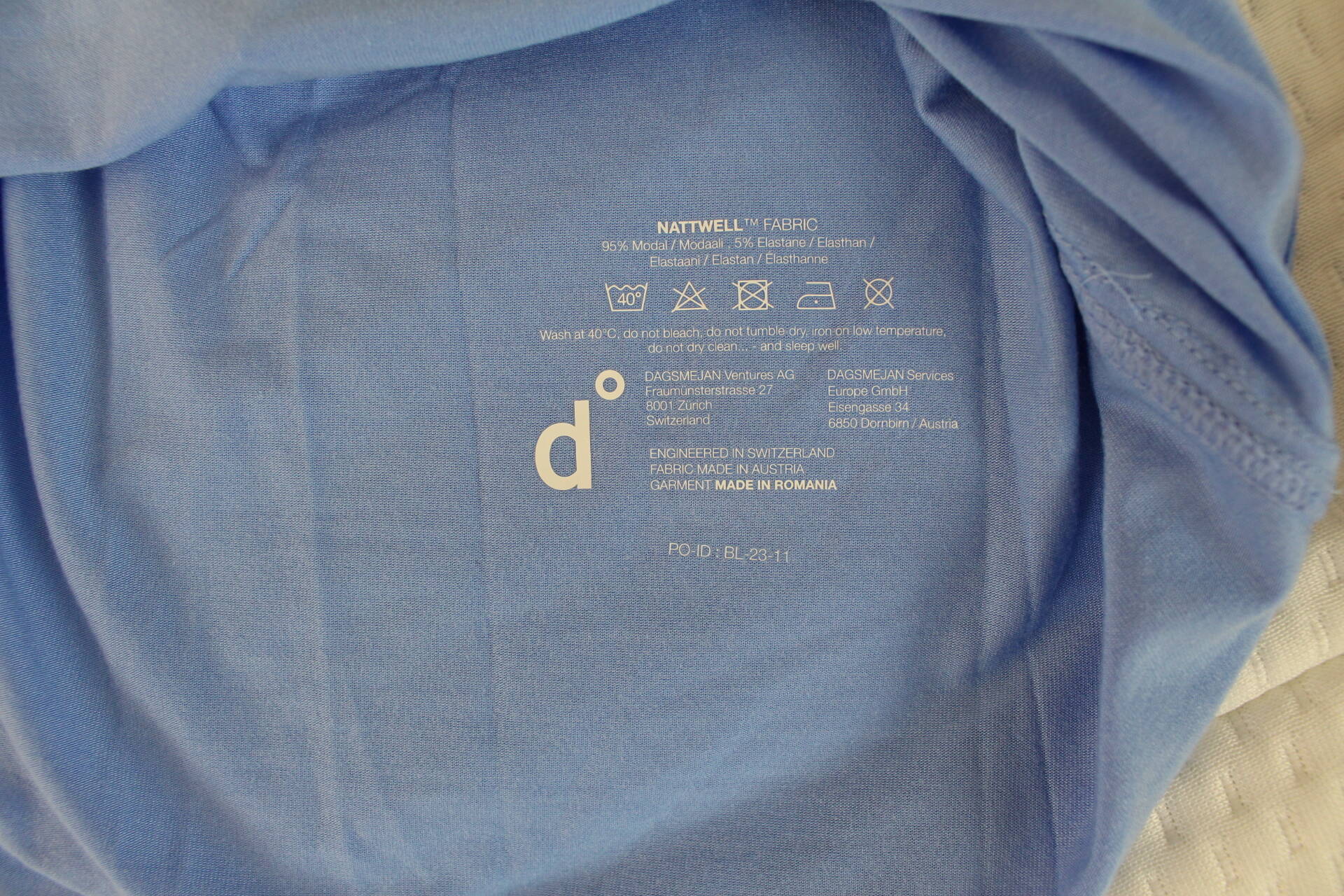 Waschetikett des Dagsmejan Pyjama
